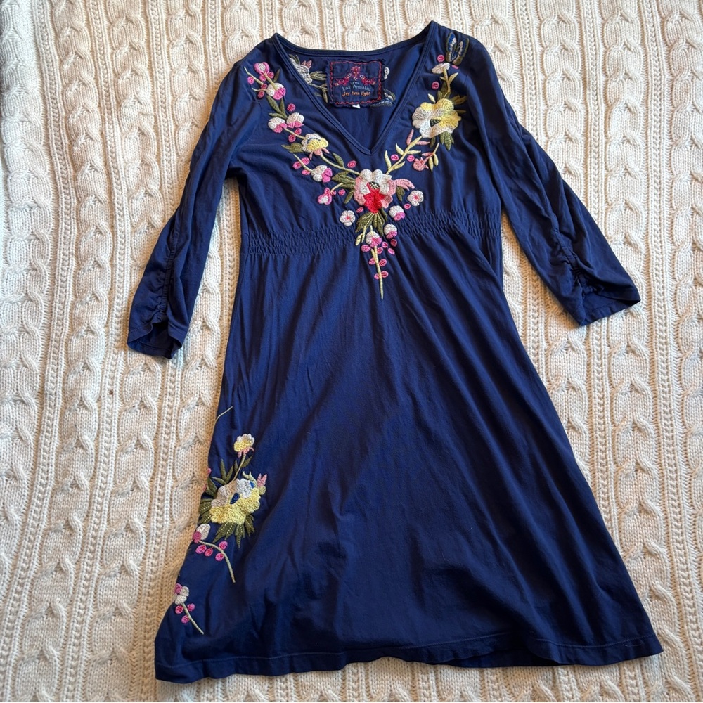 Johnny Was Embroidered A-line Dress